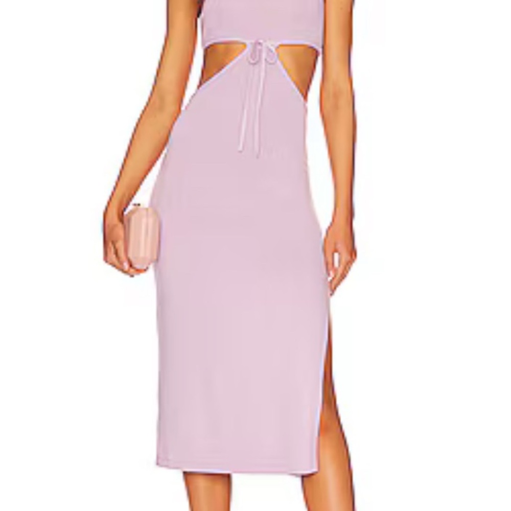 LPA Fiora Halter Midi Dress in Perwinkle